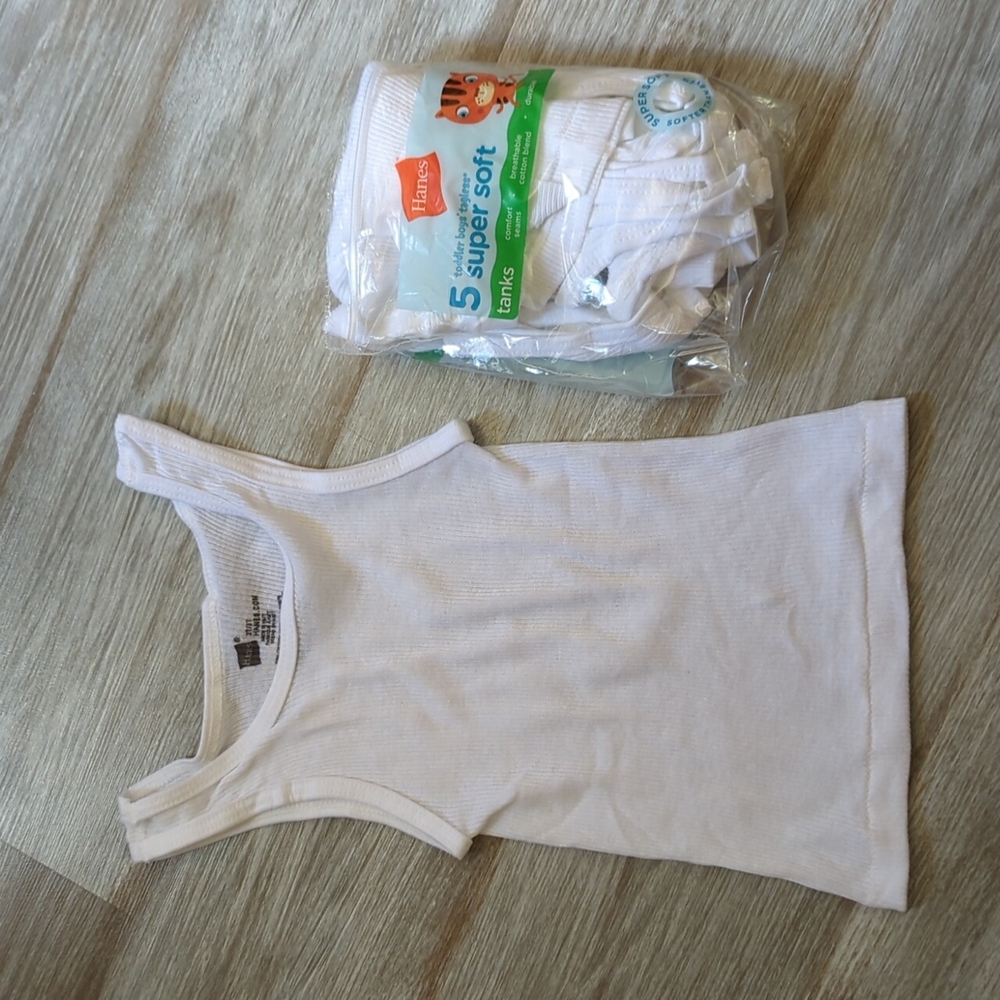 Hanes 5, 2T/3T toddler boys tagless super soft tank tops NEW! unwashed & unworn